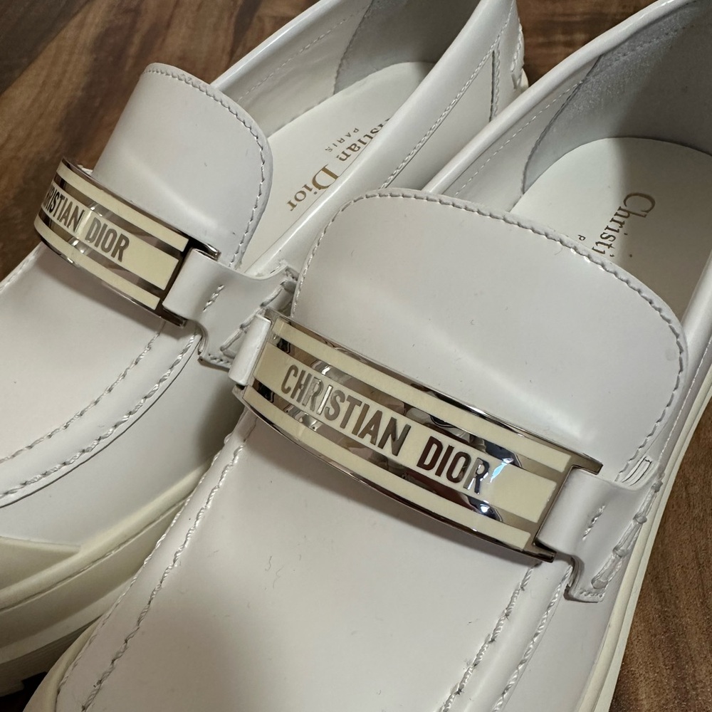 Dior White Cream Loafers - Picture 2 of 6